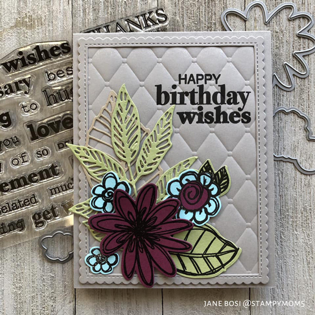 Scribble Flowers Clear Stamp Set