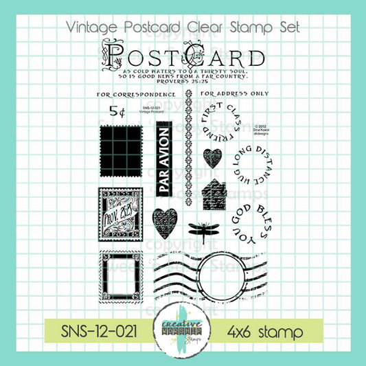 Vintage Postcard Clear Stamp Set