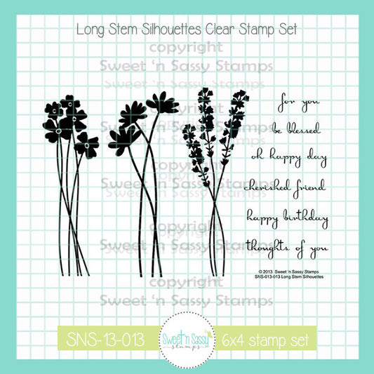 Long Stem Silhouettes Clear Stamp Set