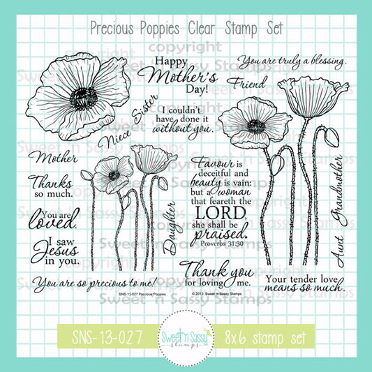 Precious Poppies Clear Stamp Set