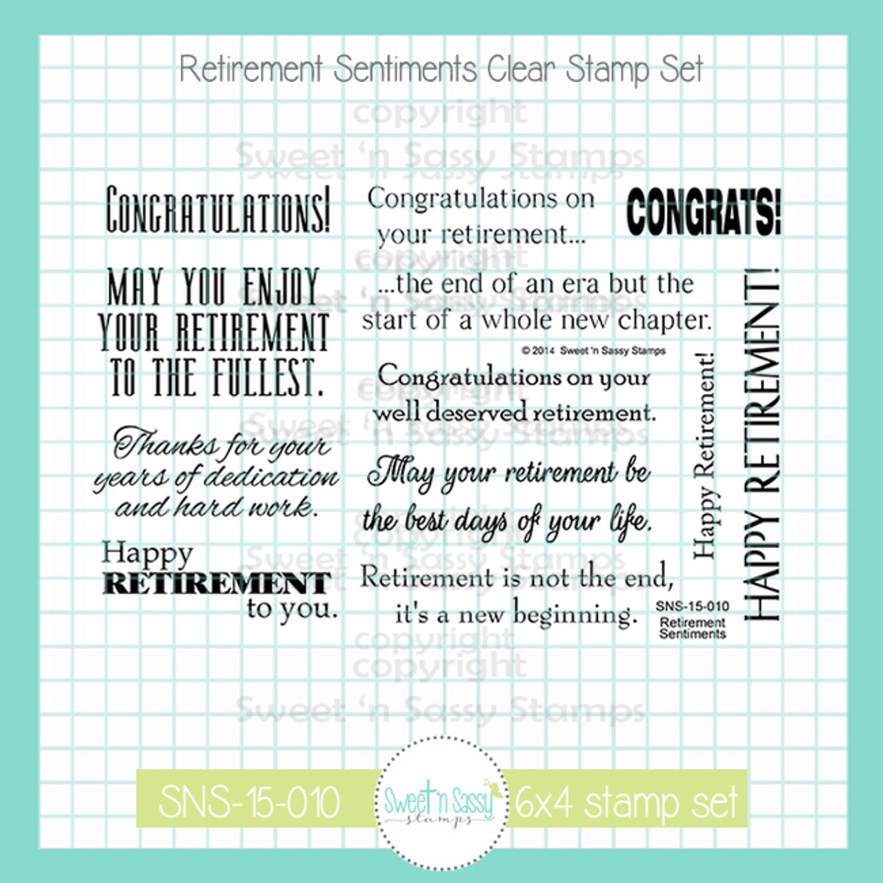 Retirement Sentiments Clear Stamp Set