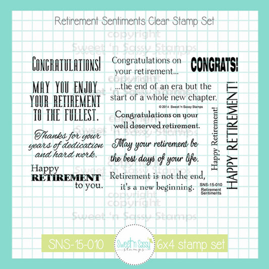 Retirement Sentiments Clear Stamp Set