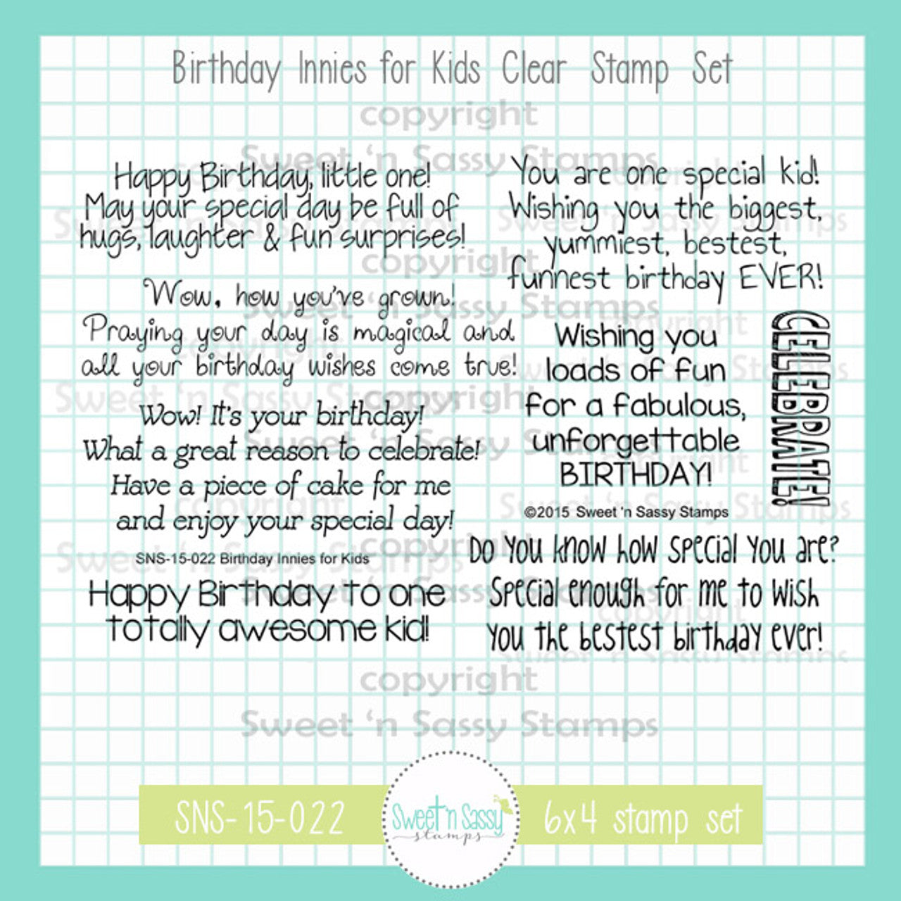 Birthday Innies for Kids Clear Stamp Set