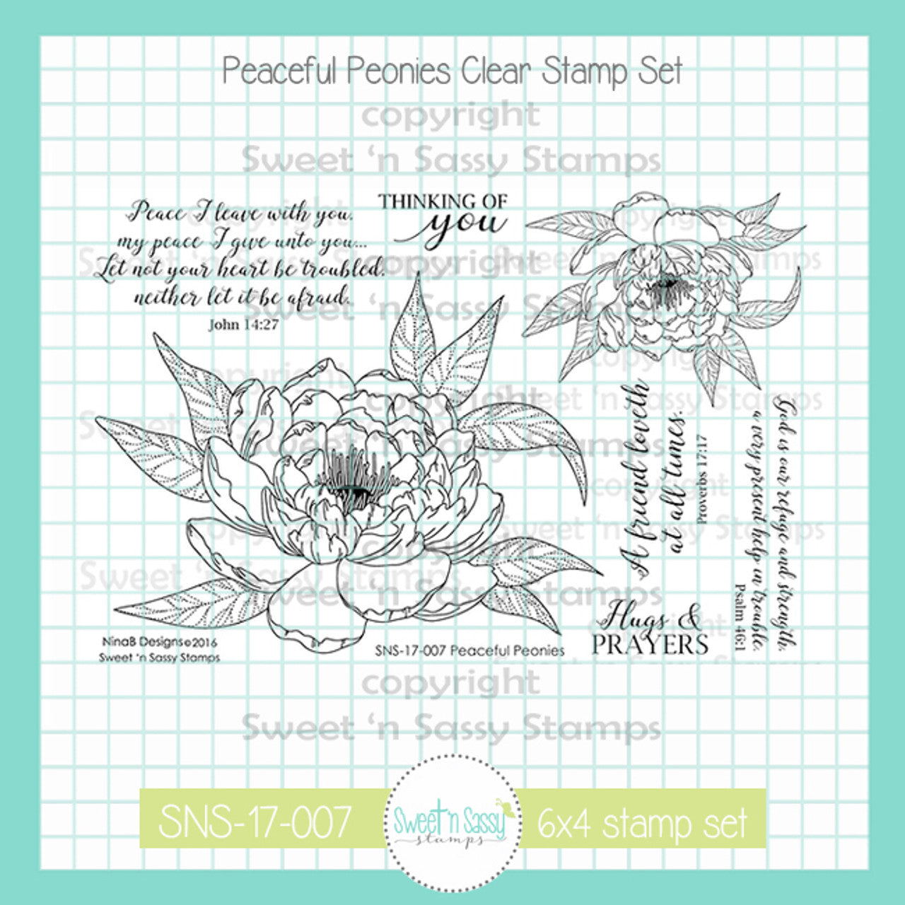 Peaceful Peonies Clear Stamp Set