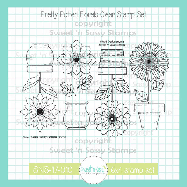 Pretty Potted Florals Clear Stamp Set