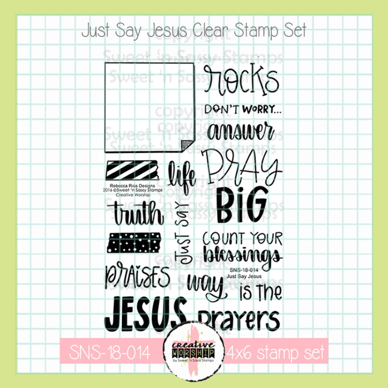 Just Say Jesus Clear Stamp Set