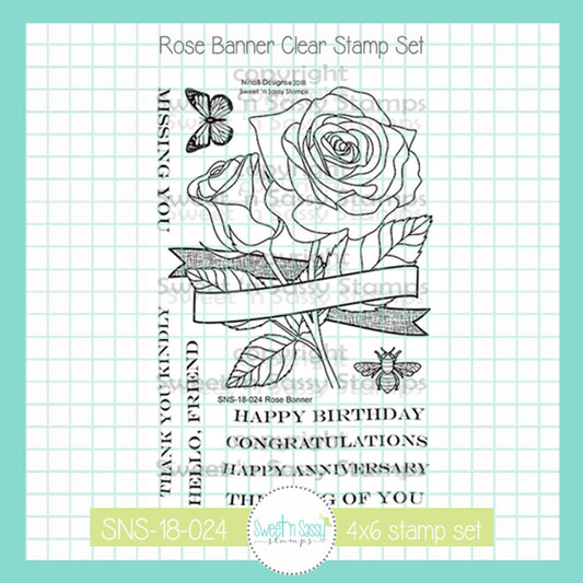 Rose Banner Clear Stamp Set