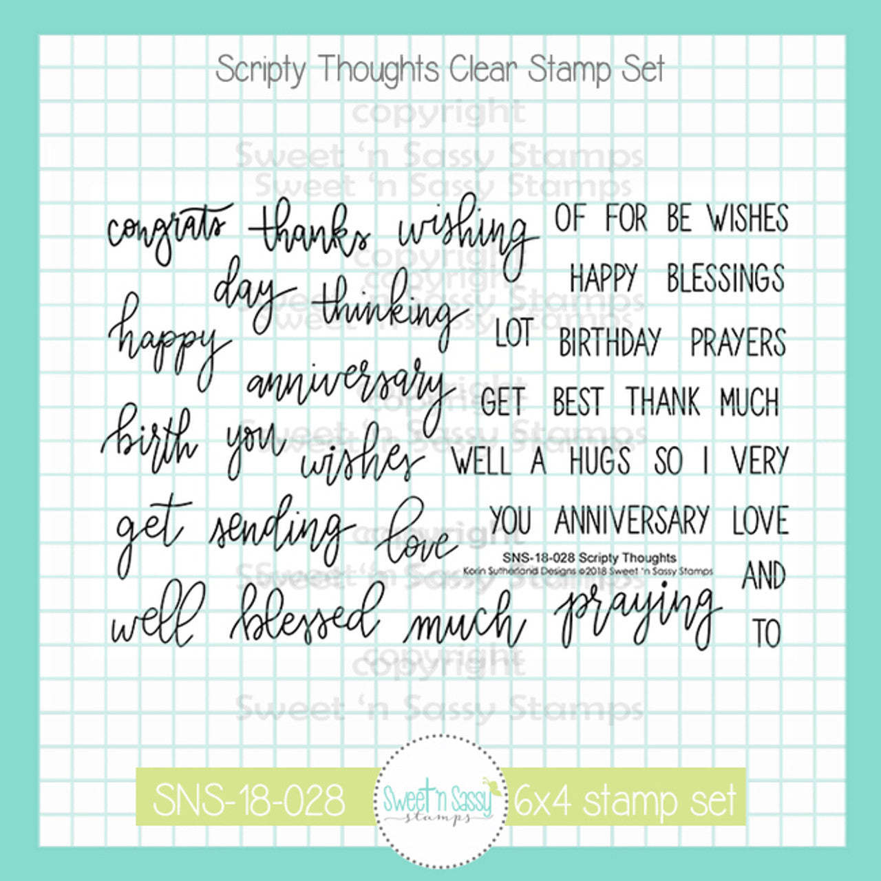 Scripty Thoughts Clear Stamp Set