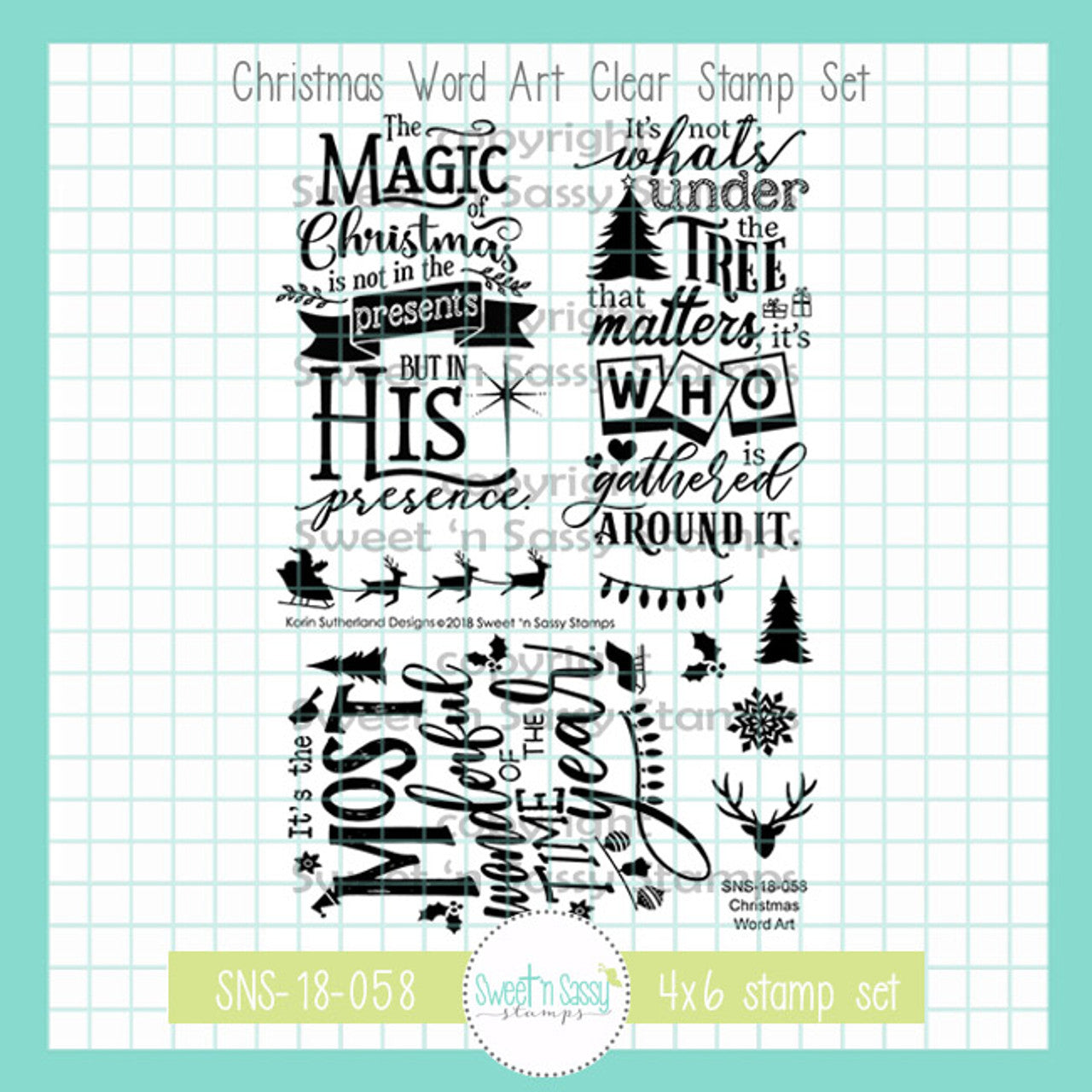 Christmas Word Art Clear Stamp Set