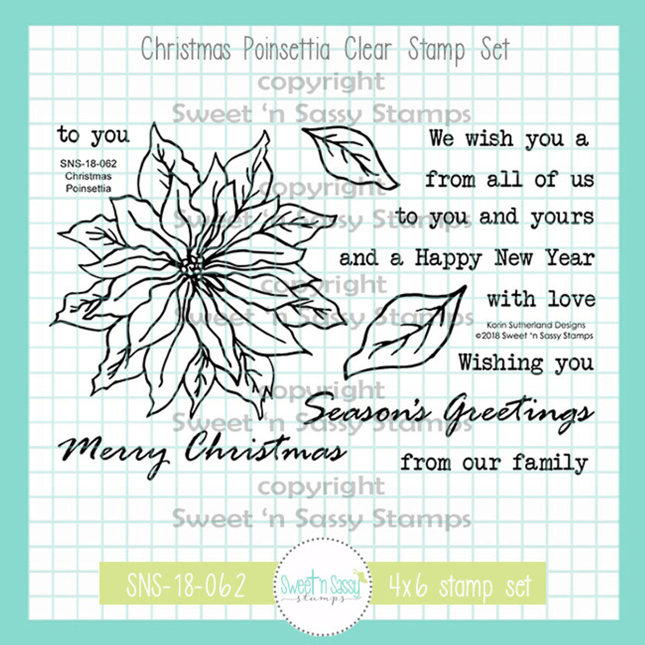 Christmas Poinsettia Clear Stamp Set