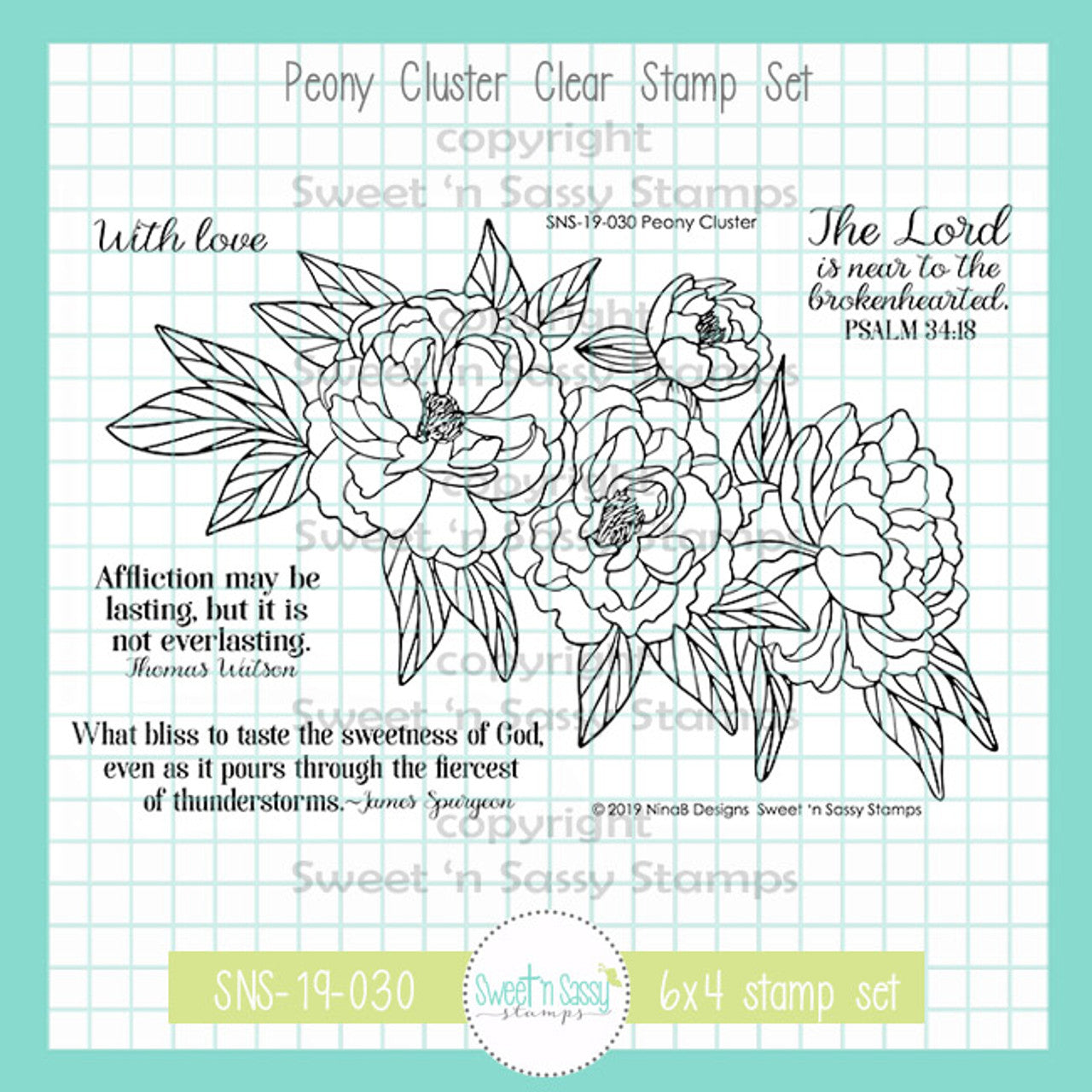 Peony Cluster Clear Stamp Set