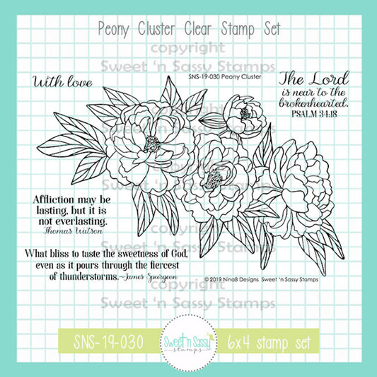 Peony Cluster Clear Stamp Set