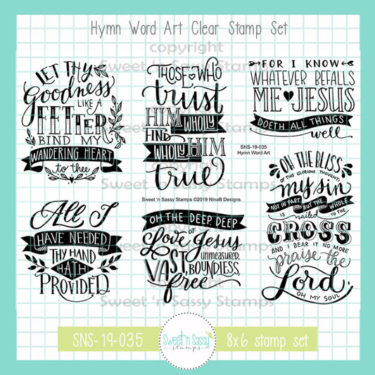 Hymn Word Art Clear Stamp Set