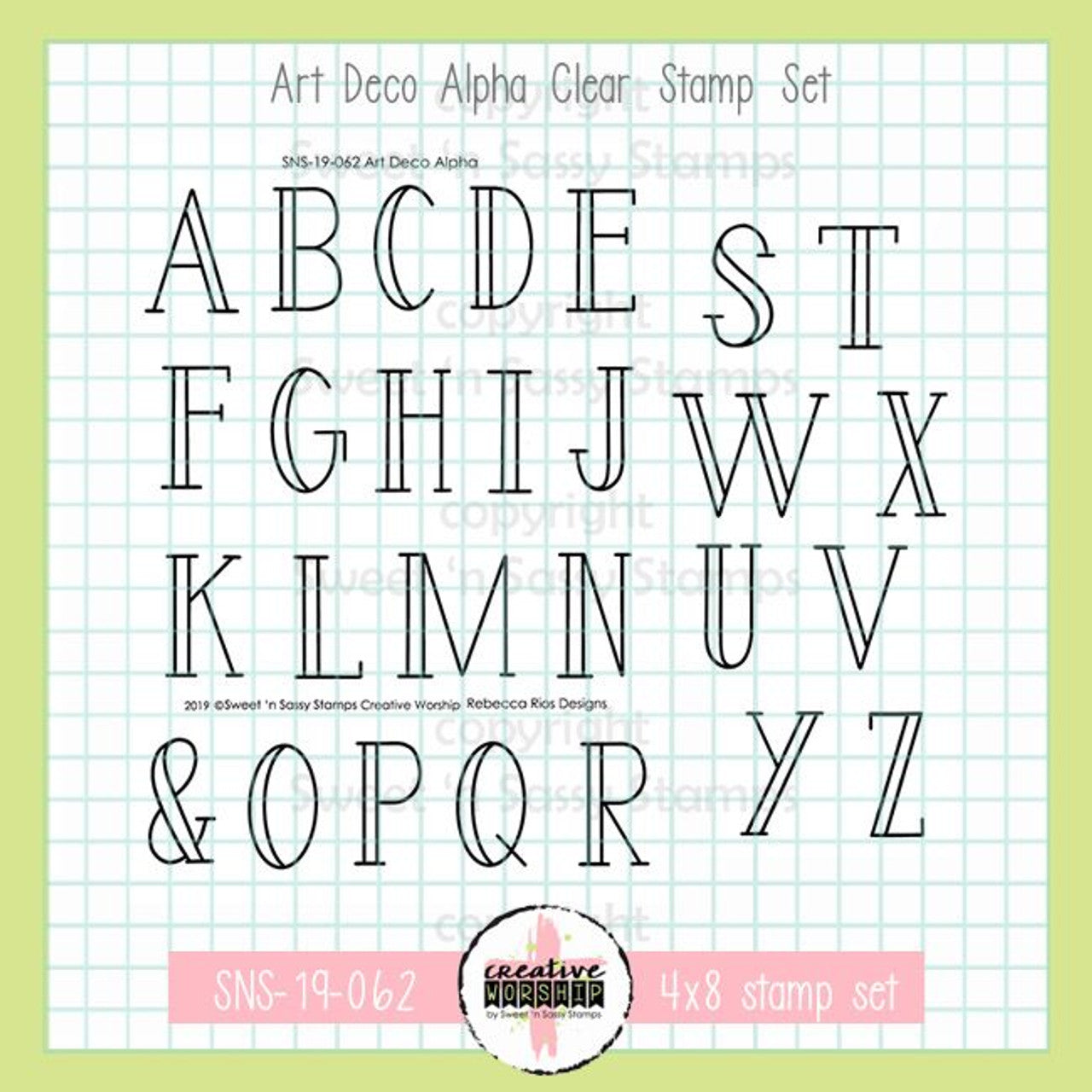 Art Deco Alpha Clear Stamp Set