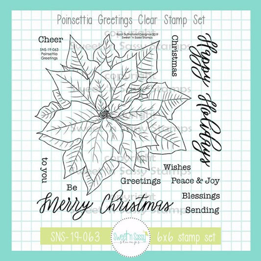 Poinsettia Greetings Clear Stamp Set