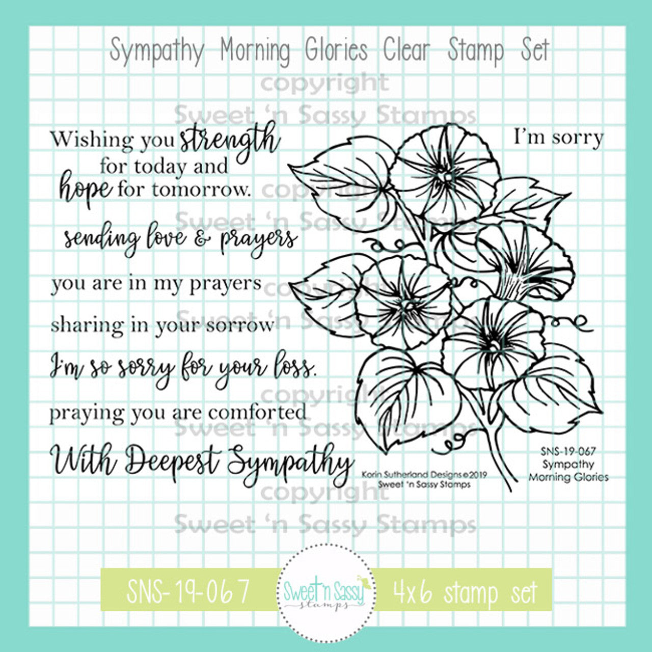 Sympathy Morning Glories Clear Stamp Set