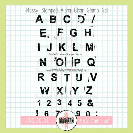 Messy Stamped Alpha Clear Stamp Set