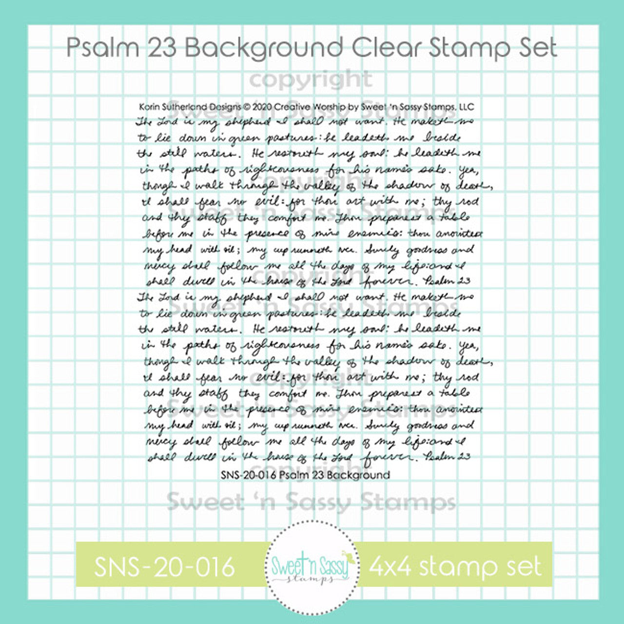 Psalm 23 Background Clear Stamp