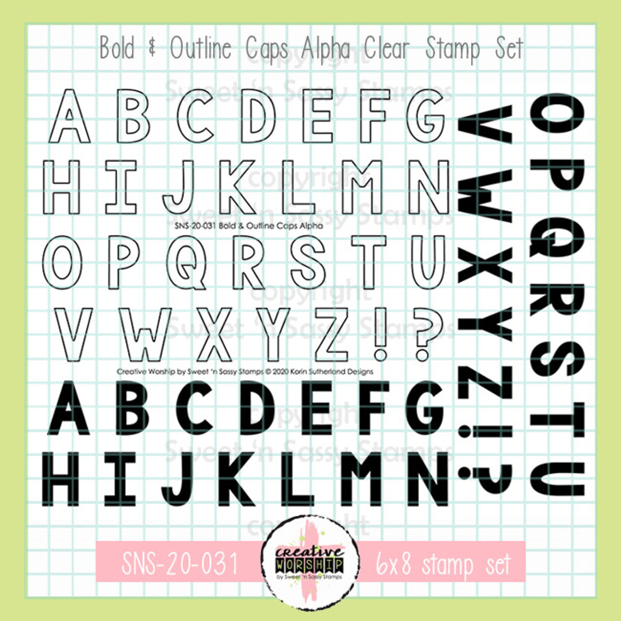 Bold & Outline Caps Alpha Clear Stamp Set