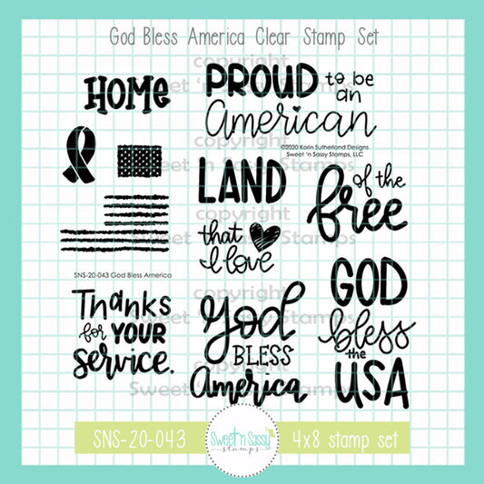 God Bless America Clear Stamp Set