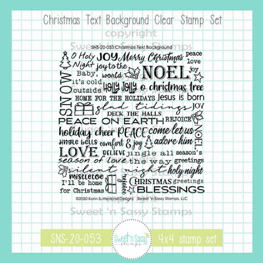 Christmas Text Background Clear Stamp