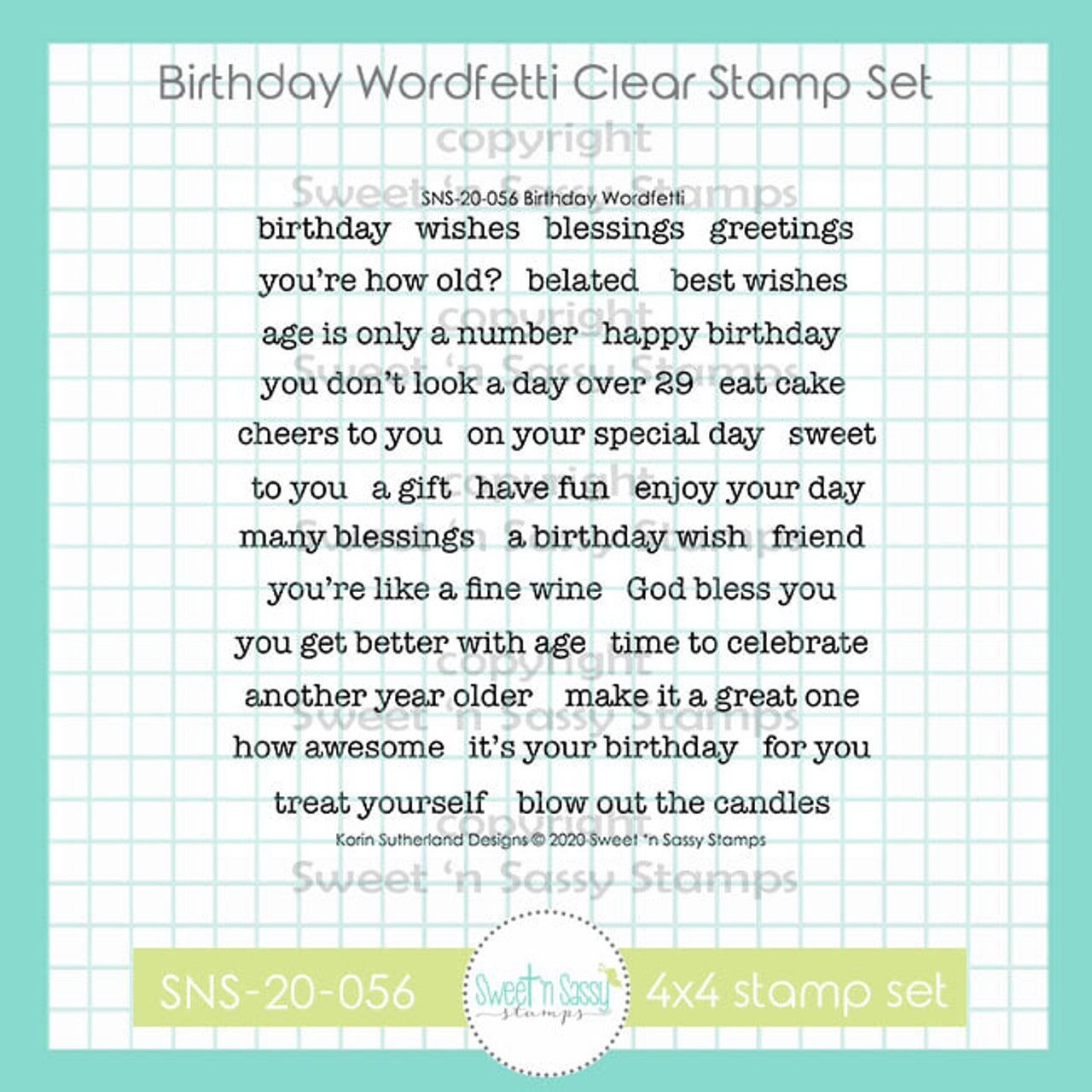 Birthday Wordfetti Clear Stamp Set