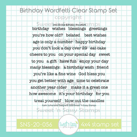 Birthday Wordfetti Clear Stamp Set