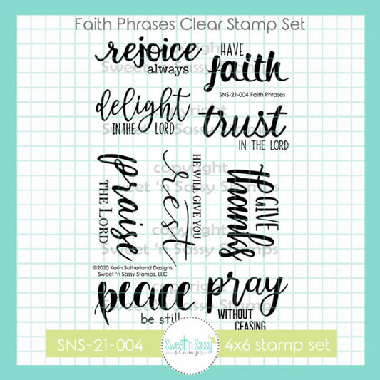 Faith Phrases Clear Stamp Set