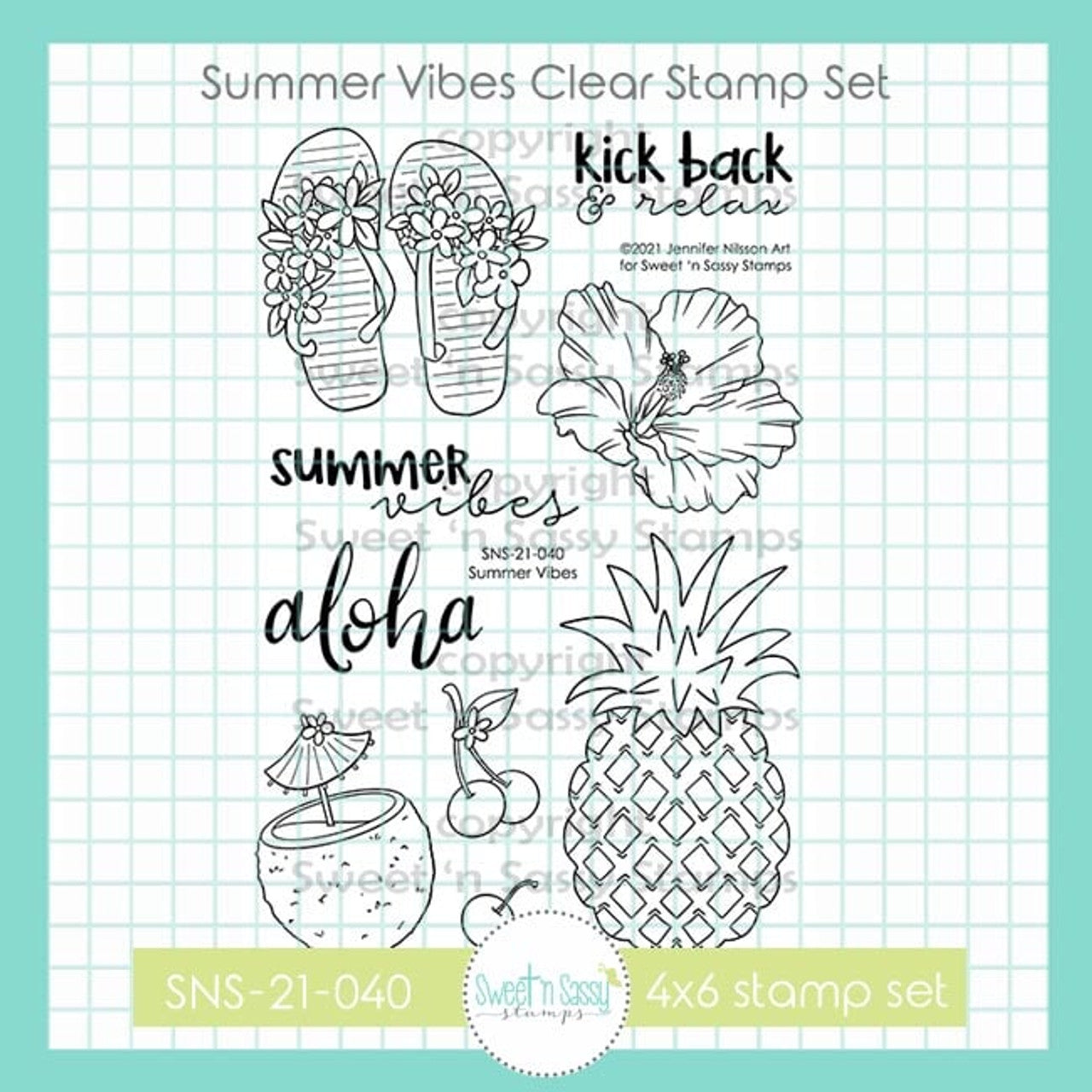 Summer Vibes Clear Stamp Set