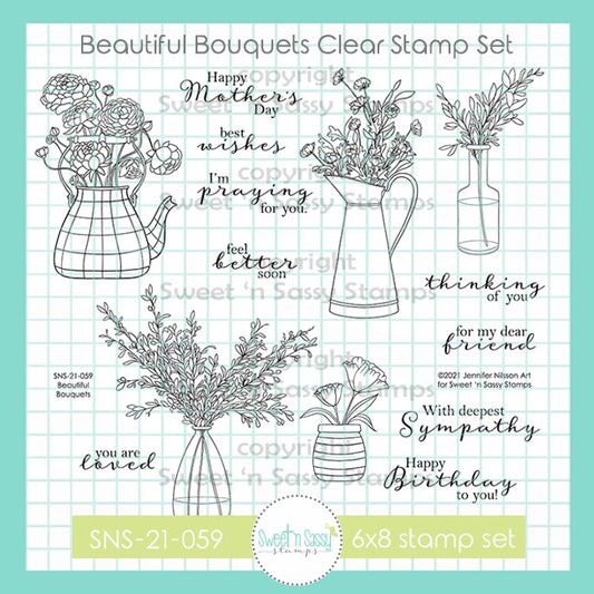 Beautiful Bouquets Clear Stamp Set