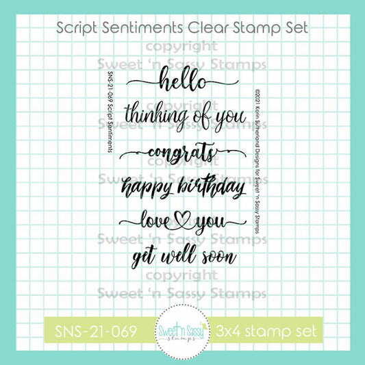 Script Sentiments Clear Stamp Set