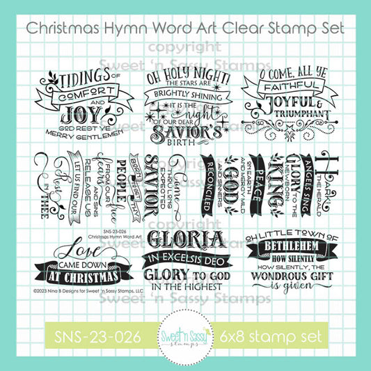 Christmas Hymn Word Art Clear Stamp Set