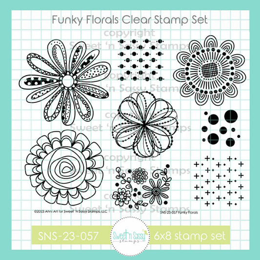 Funky Florals Clear Stamp Set