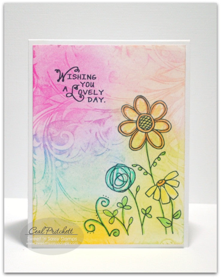 Sunshine & Flowers Clear Stamp Set