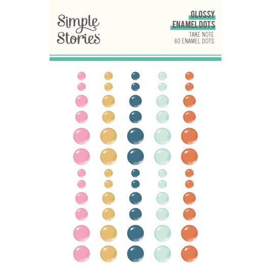 Simple Stories Take Note Glossy Enamel Dots 60/pkg