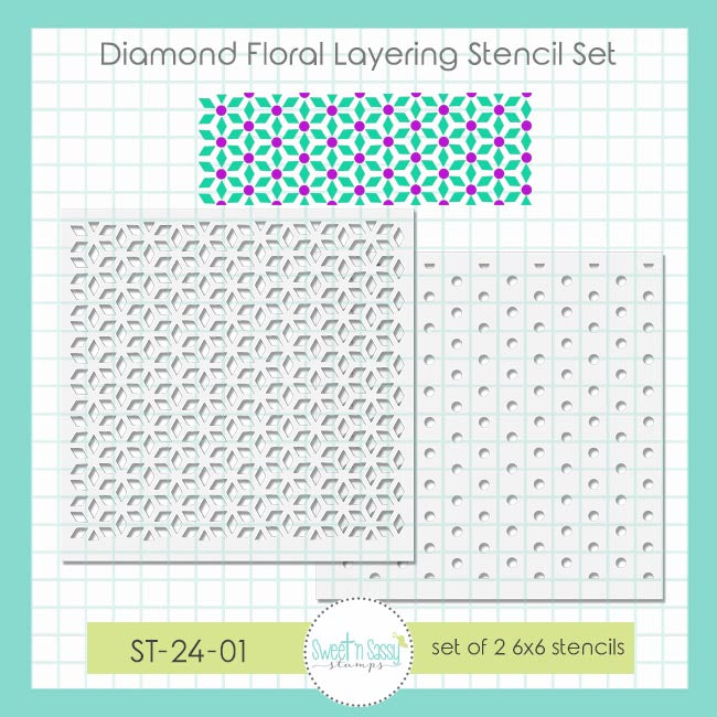 Diamond Floral Layering Stencil Set