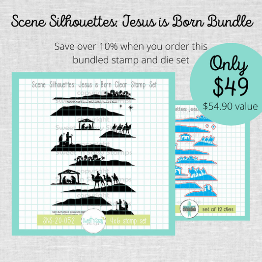 Scene Silhouettes: Jesus is Born Stamp & Die Bundle