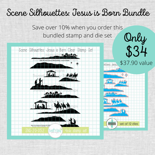 Scene Silhouettes: Jesus is Born Stamp & Die Bundle