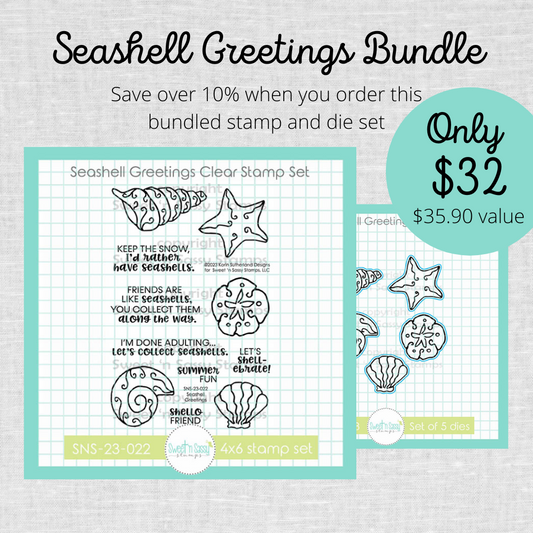 Seashell Greetings Stamp & Die Bundle