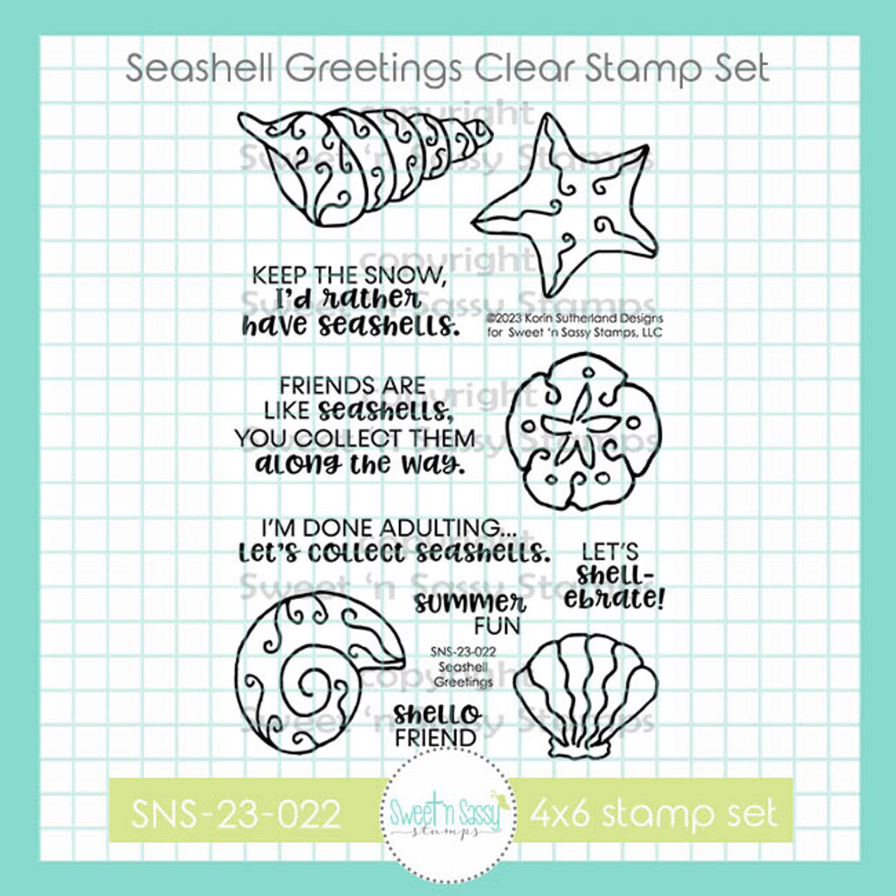 Seashell Greetings Clear Stamp Set