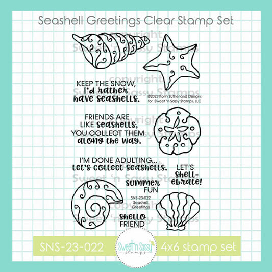 Seashell Greetings Clear Stamp Set