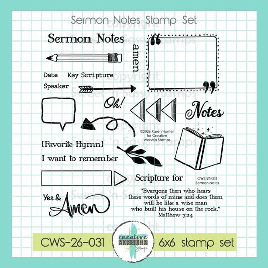 Sermon Notes Clear Stamp Set