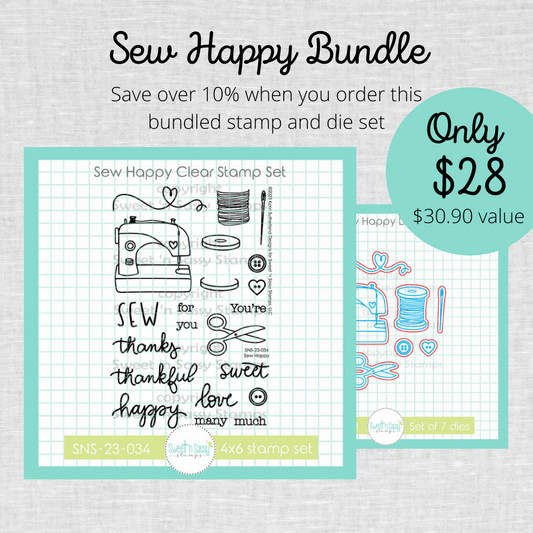 Sew Happy Stamp & Die Bundle