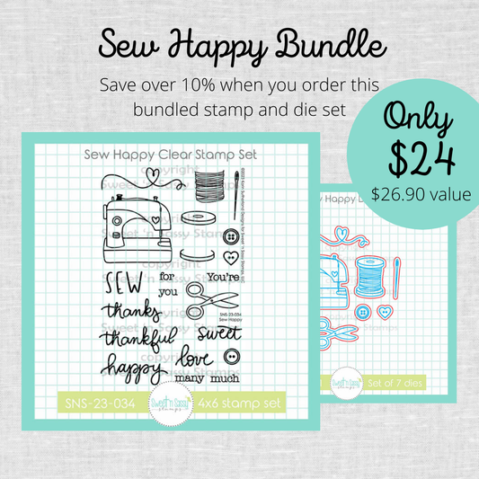 Sew Happy Stamp & Die Bundle