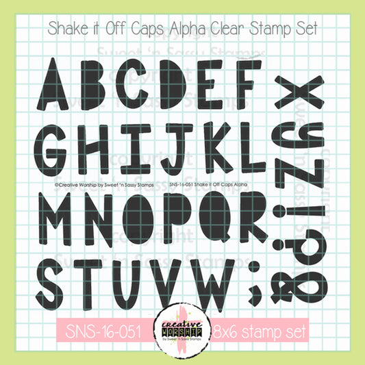 Shake it Off Caps Alpha Clear Stamp Set