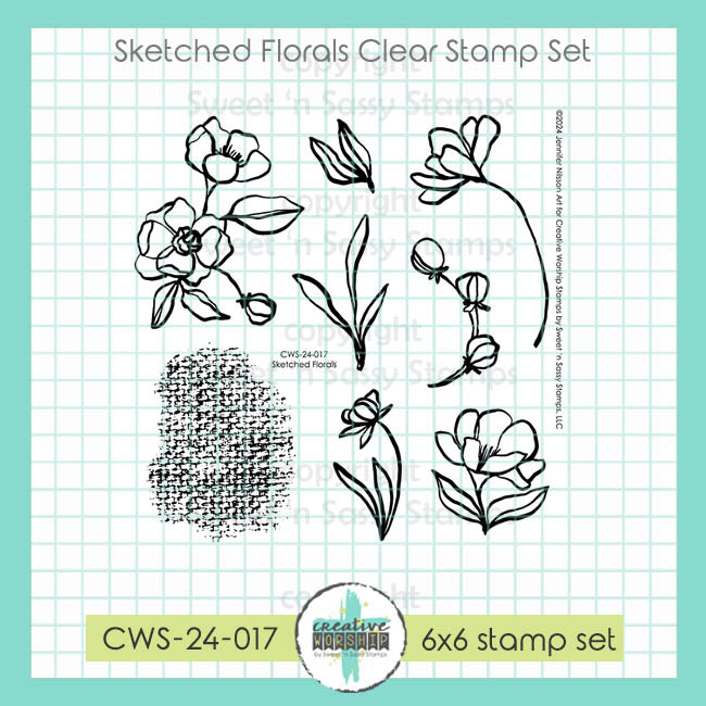 Sketched Florals Clear Stamp Set