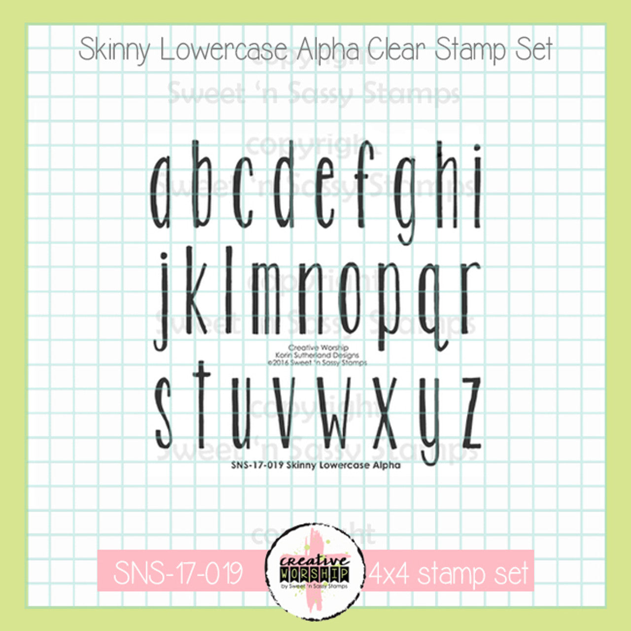 Skinny Lowercase Alpha Clear Stamp Set