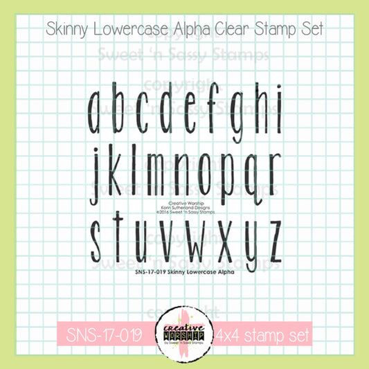 Skinny Lowercase Alpha Clear Stamp Set