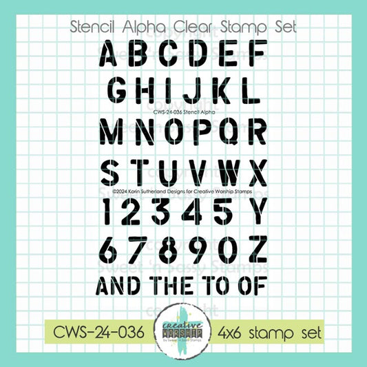 Stencil Alpha Clear Stamp Set