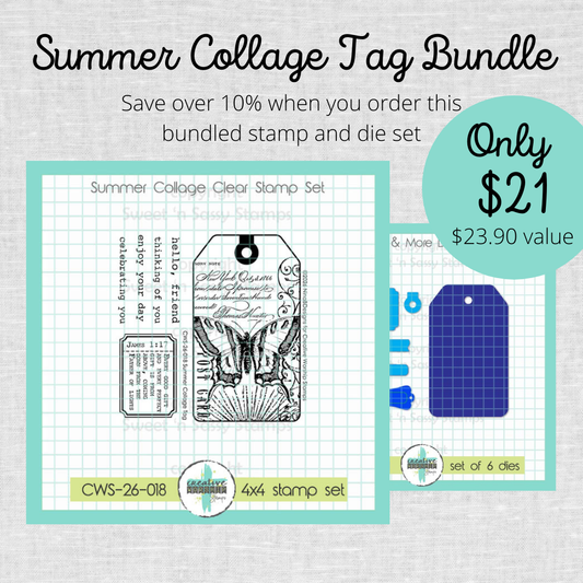 Summer Collage Tag Stamp & Die Bundle